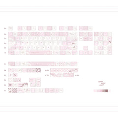 Cute Pink Bear Postcard Artisan Keycap Set - KeyArtisan