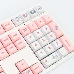 Cute Pink Bunny Theme Artisan Keycap Set - KeyArtisan