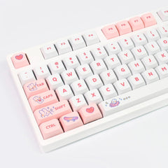 Cute Pink Bunny Theme Artisan Keycap Set - KeyArtisan