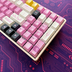 Cute Pink Eva Unit - 08 Theme Anime Keycap Set - KeyArtisan
