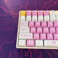 Cute Pink Eva Unit - 08 Theme Anime Keycap Set - KeyArtisan