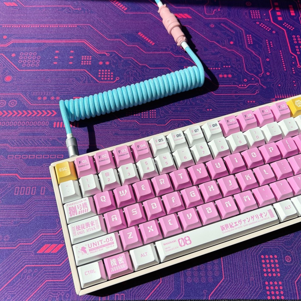 Cute Pink Eva Unit - 08 Theme Anime Keycap Set - KeyArtisan