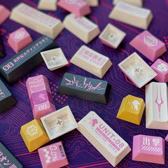 Cute Pink Eva Unit - 08 Theme Anime Keycap Set - KeyArtisan