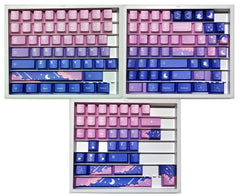 Cute Pink Fairy Moon Theme Gradient Keycap Set - KeyArtisan