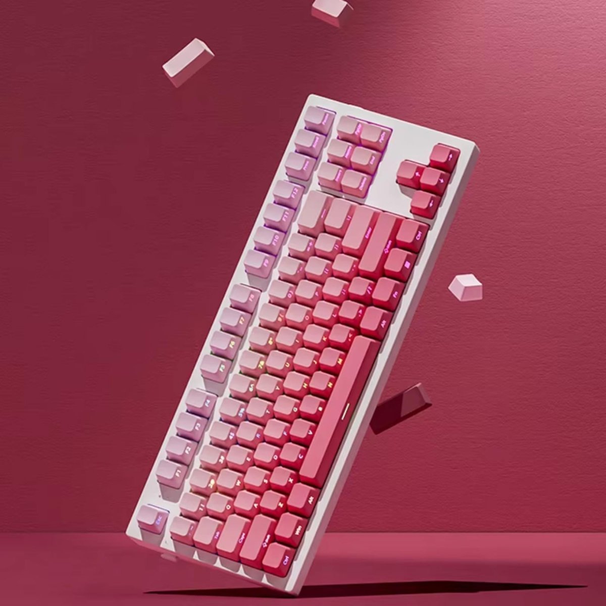 Cute Pink Gradient PBT OEM ISO Keycap Set - KeyArtisan
