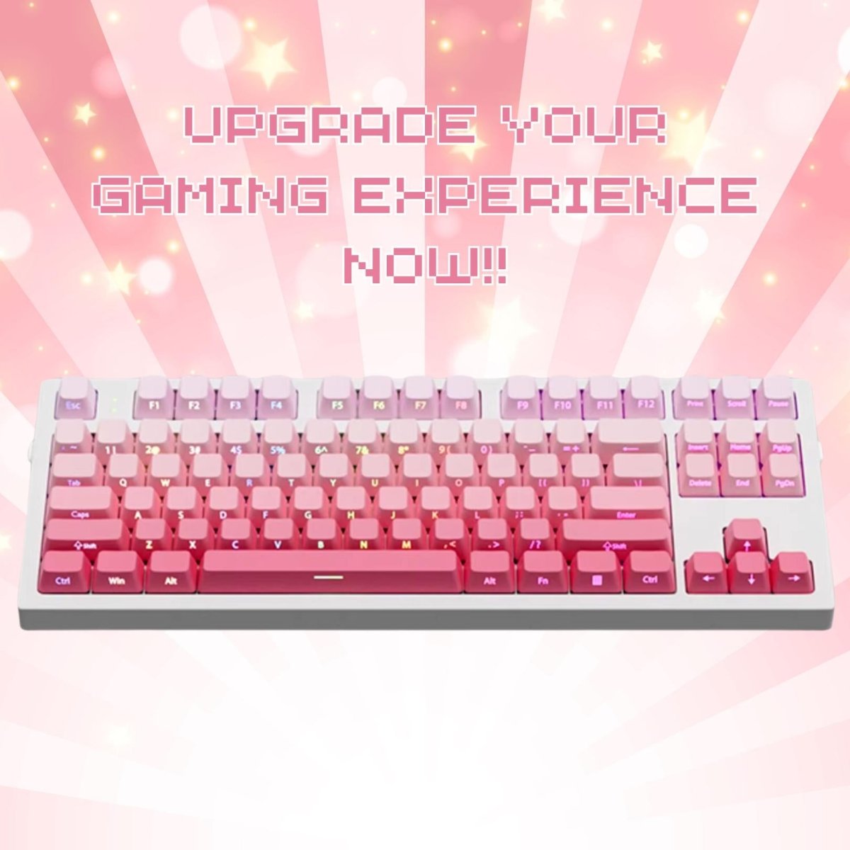 Cute Pink Gradient PBT OEM ISO Keycap Set - KeyArtisan