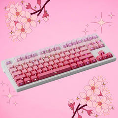 Cute Pink Gradient PBT OEM ISO Keycap Set - KeyArtisan