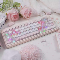 Cute Pink Melody Theme Pastel Keycap Set - KeyArtisan