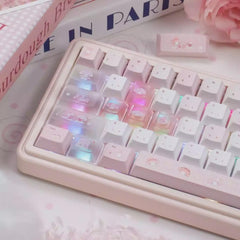 Cute Pink Melody Theme Pastel Keycap Set - KeyArtisan