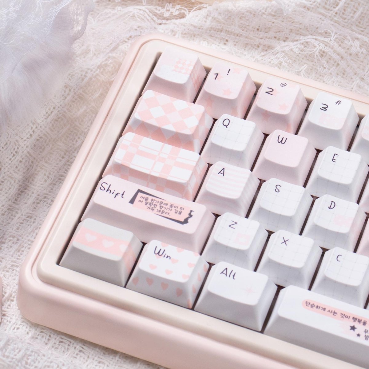 Cute Pink Notebook Theme Artisan Keycap Set - KeyArtisan