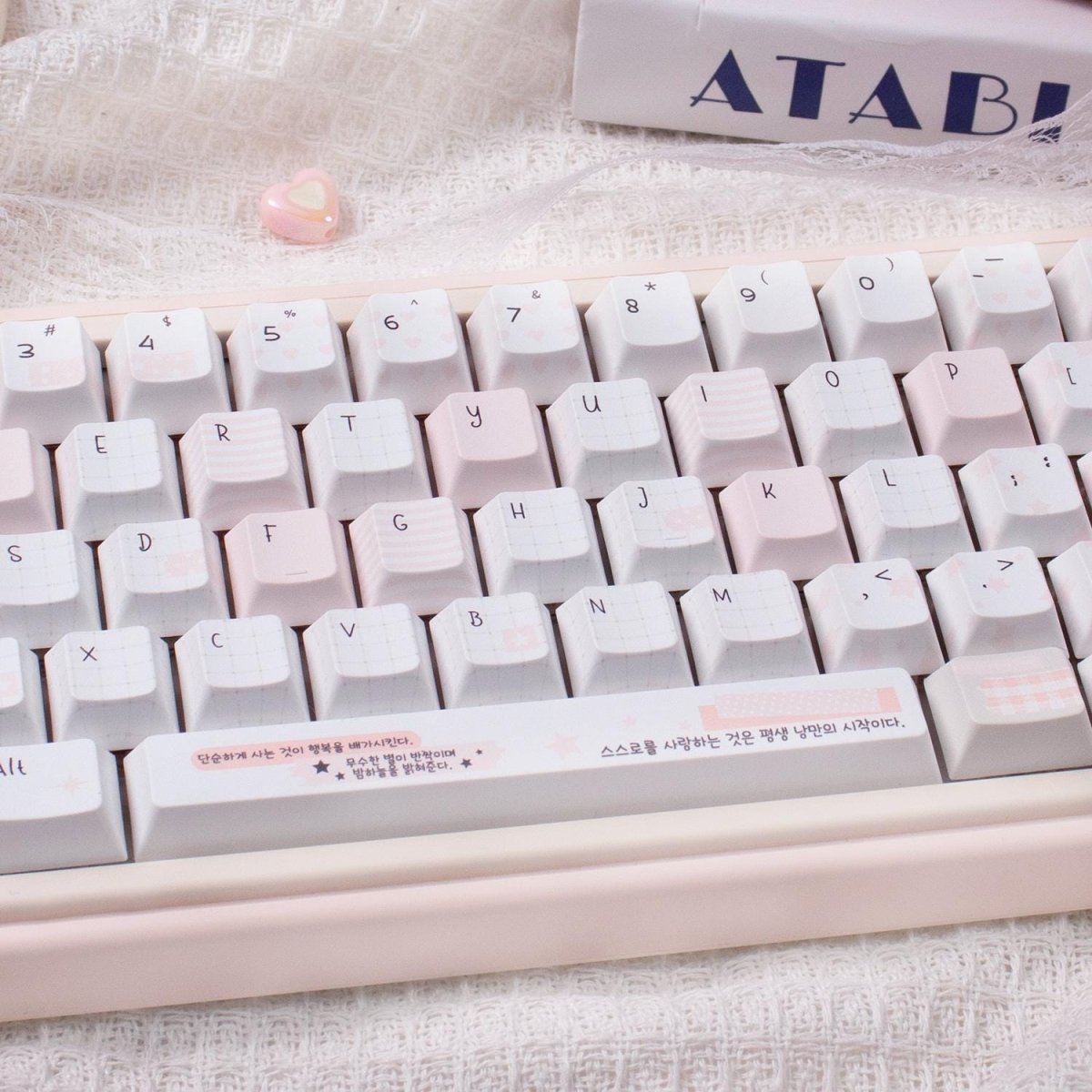 Cute Pink Notebook Theme Artisan Keycap Set - KeyArtisan