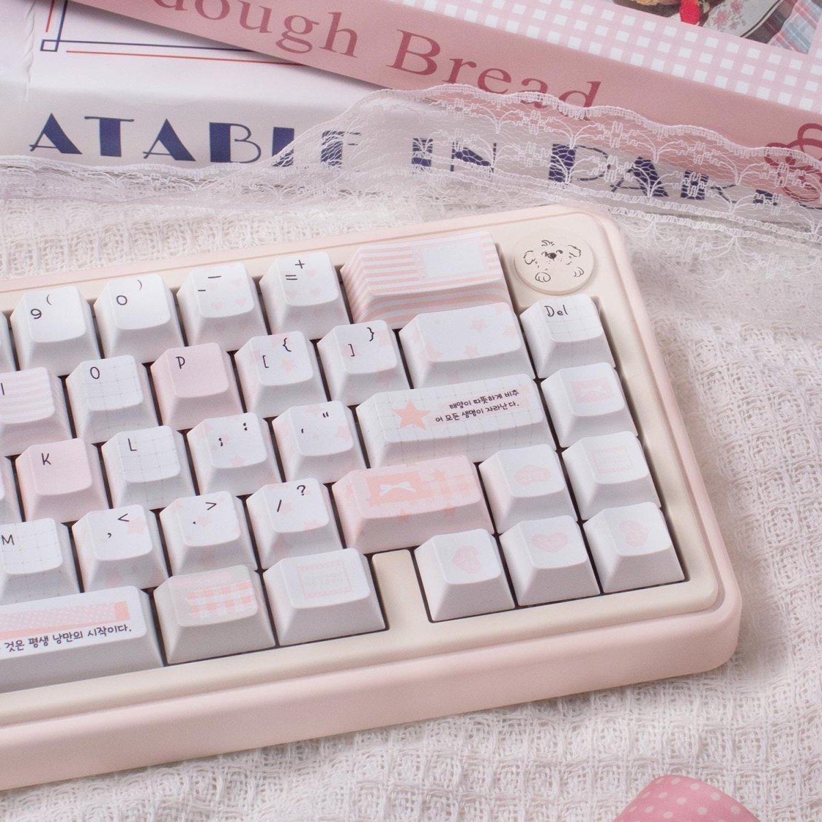 Cute Pink Notebook Theme Artisan Keycap Set - KeyArtisan