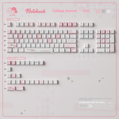 Cute Pink Notebook Theme Artisan Keycap Set - KeyArtisan