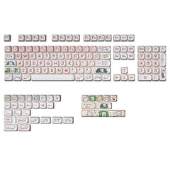 Cute Pink Secret Agent Bear Theme Keycap Set - KeyArtisan