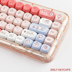 Cute Pink Shopping Bunny Theme Artisan Keycap Set - KeyArtisan
