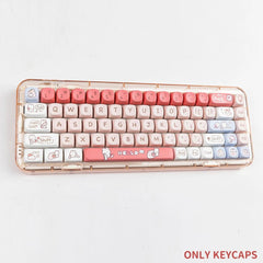 Cute Pink Shopping Bunny Theme Artisan Keycap Set - KeyArtisan
