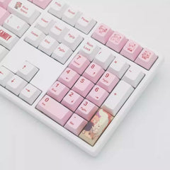 Cute Pink Spy x Family Anya Anime Keycap Set - KeyArtisan