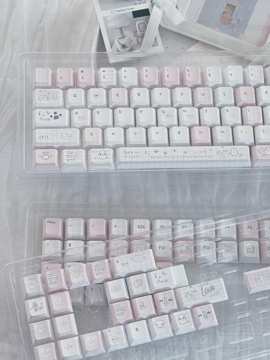 Cute Pink Sweet Cartoon Theme Artisan Keycap Set - KeyArtisan