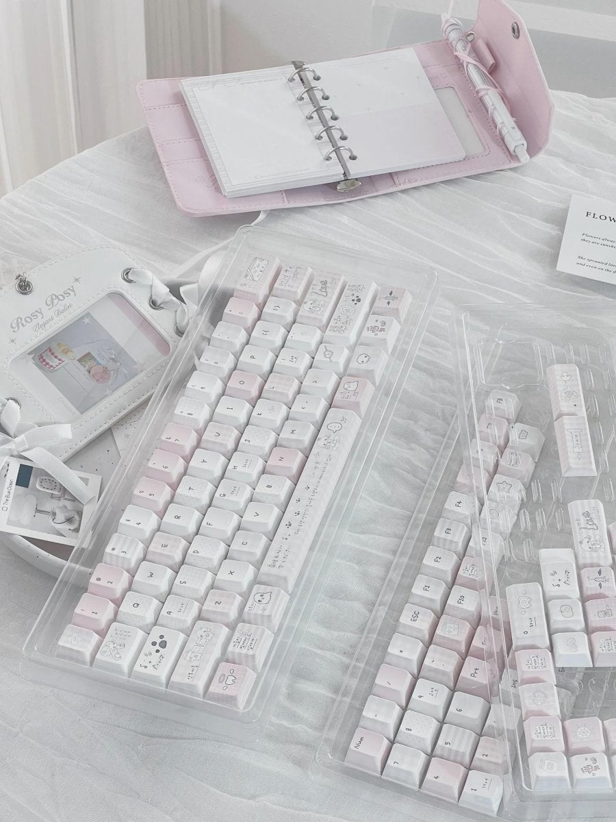 Cute Pink Sweet Cartoon Theme Artisan Keycap Set - KeyArtisan