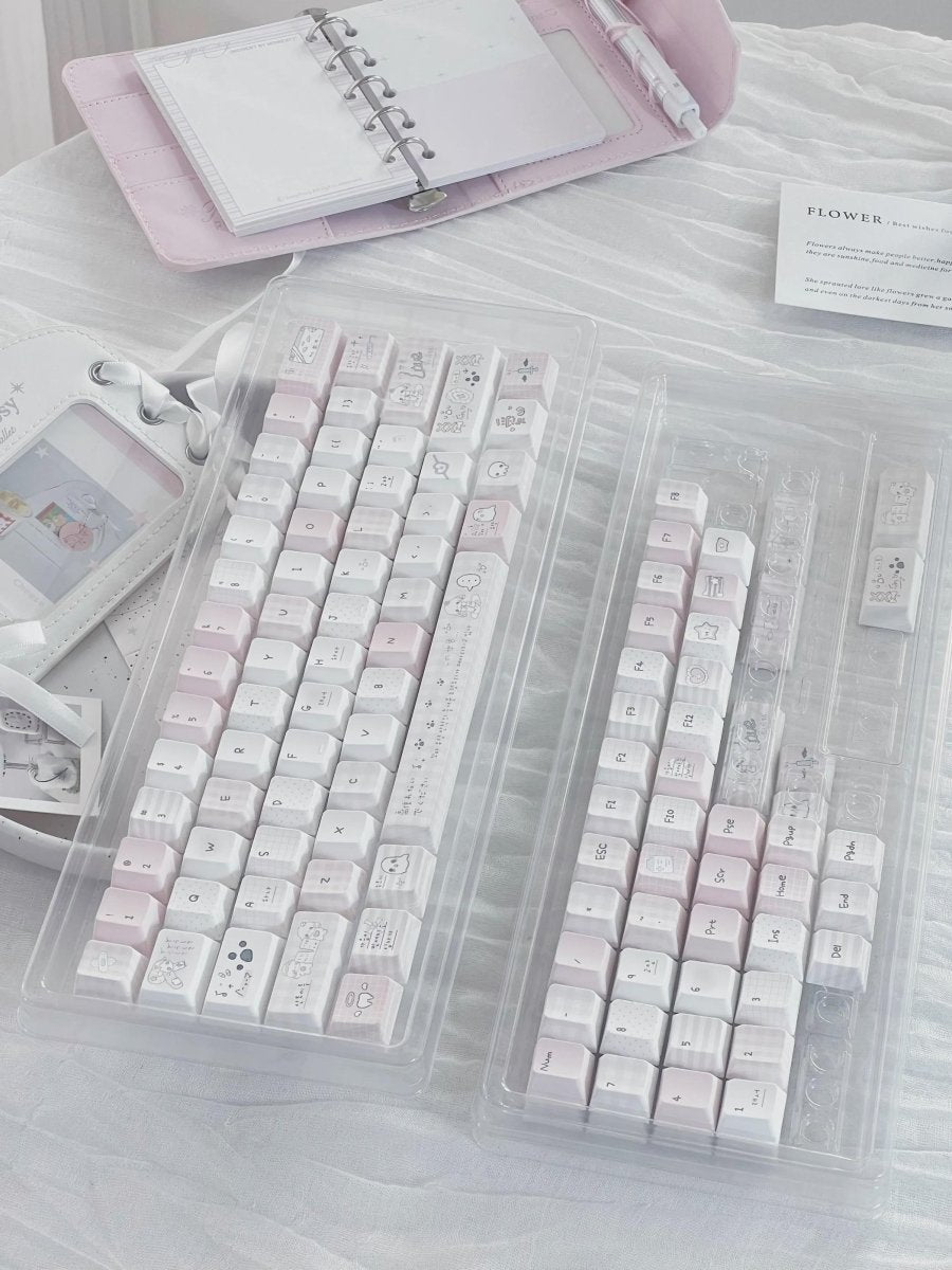 Cute Pink Sweet Cartoon Theme Artisan Keycap Set - KeyArtisan
