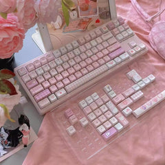 Cute Pink Valentine Day Theme Keycap Set - KeyArtisan