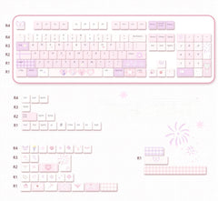Cute Pink Valentines Day Theme PBT ISO Keycap Set - KeyArtisan