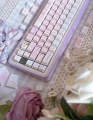 Cute Pink Valentines Day Theme PBT ISO Keycap Set - KeyArtisan