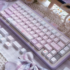 Cute Pink Valentines Day Theme PBT ISO Keycap Set - KeyArtisan