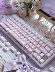 Cute Pink Valentines Day Theme PBT ISO Keycap Set - KeyArtisan