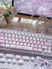 Cute Pink Valentines Day Theme PBT ISO Keycap Set - KeyArtisan