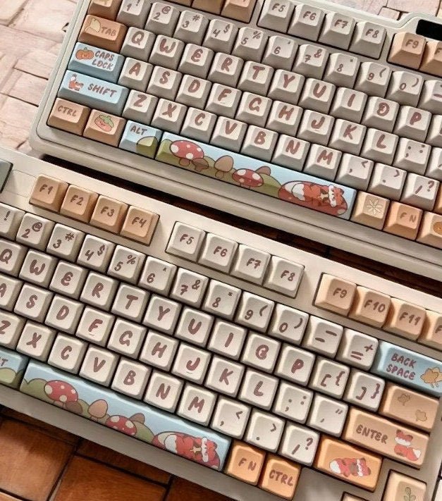Cute Pumpkin Fox Theme Keycap Set - KeyArtisan