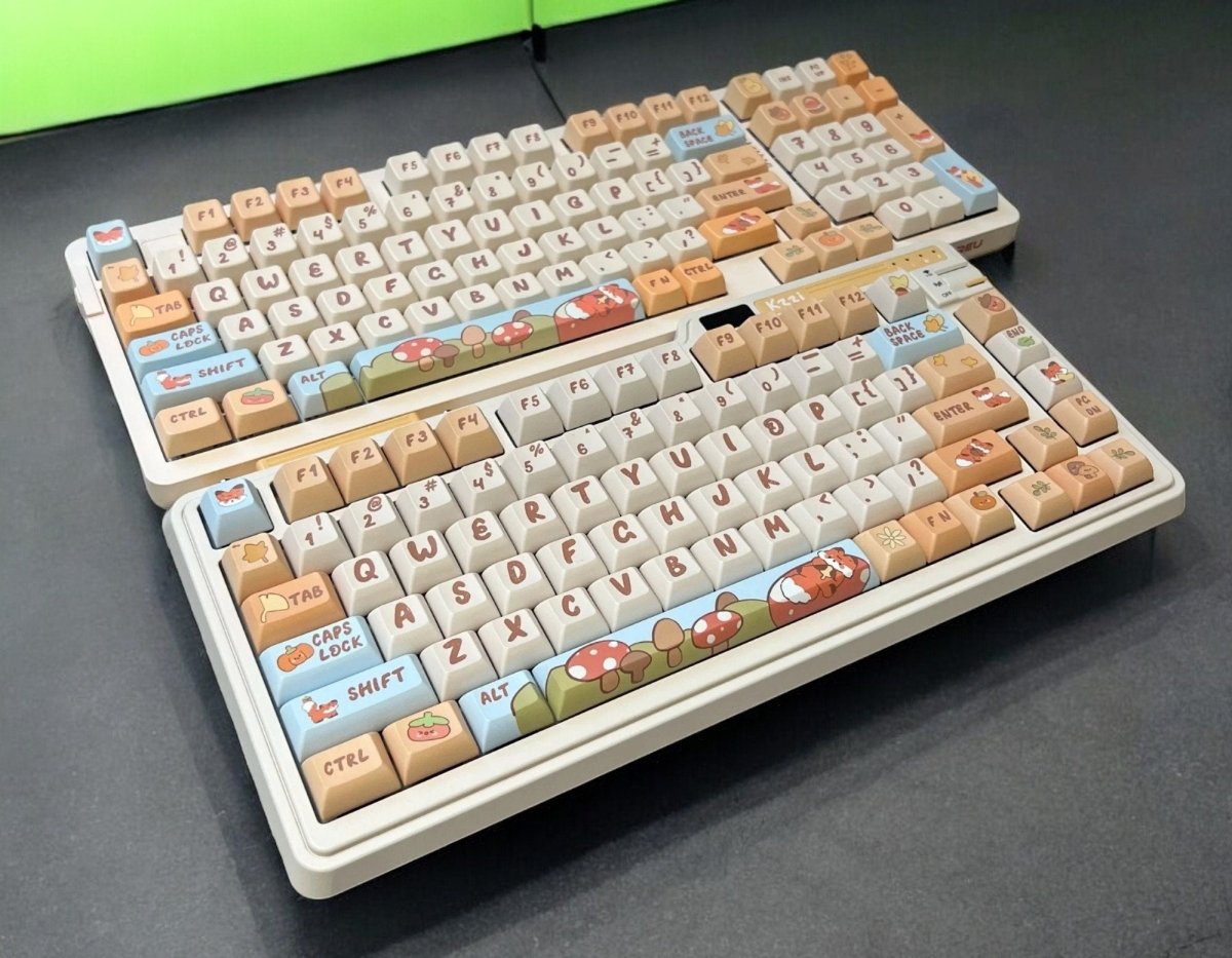 Cute Pumpkin Fox Theme Keycap Set - KeyArtisan