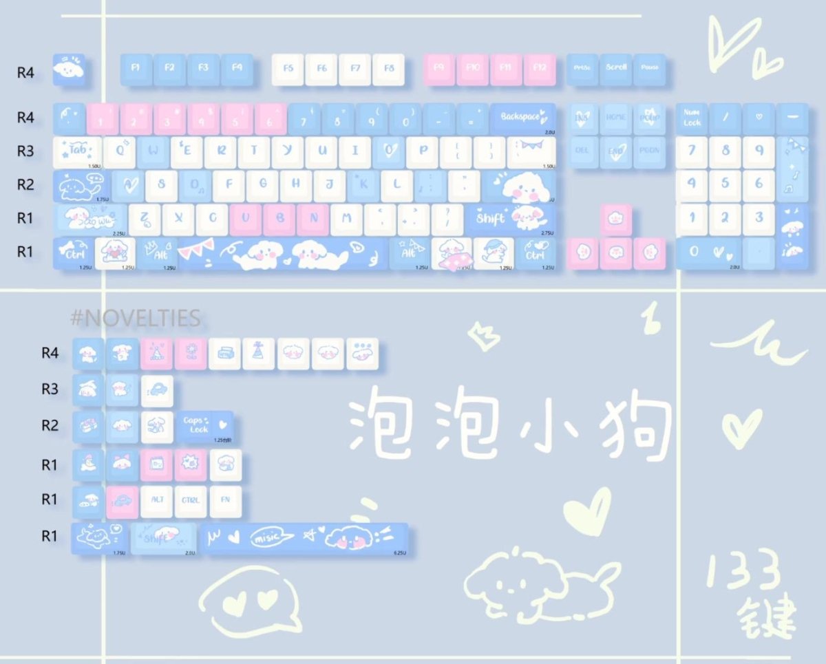 Cute Puppy Dog Theme Artisan Keycap Set - KeyArtisan