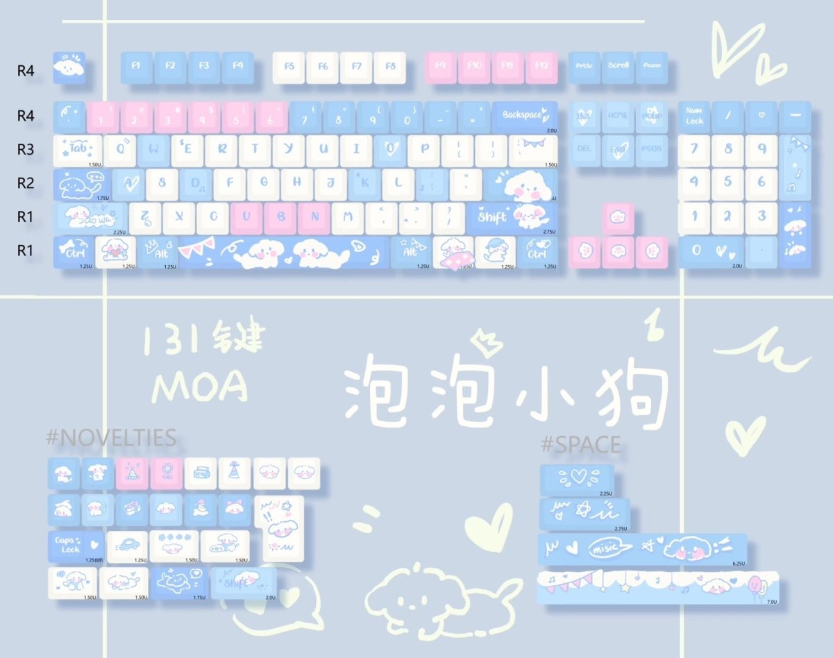 Cute Puppy Dog Theme Artisan Keycap Set - KeyArtisan