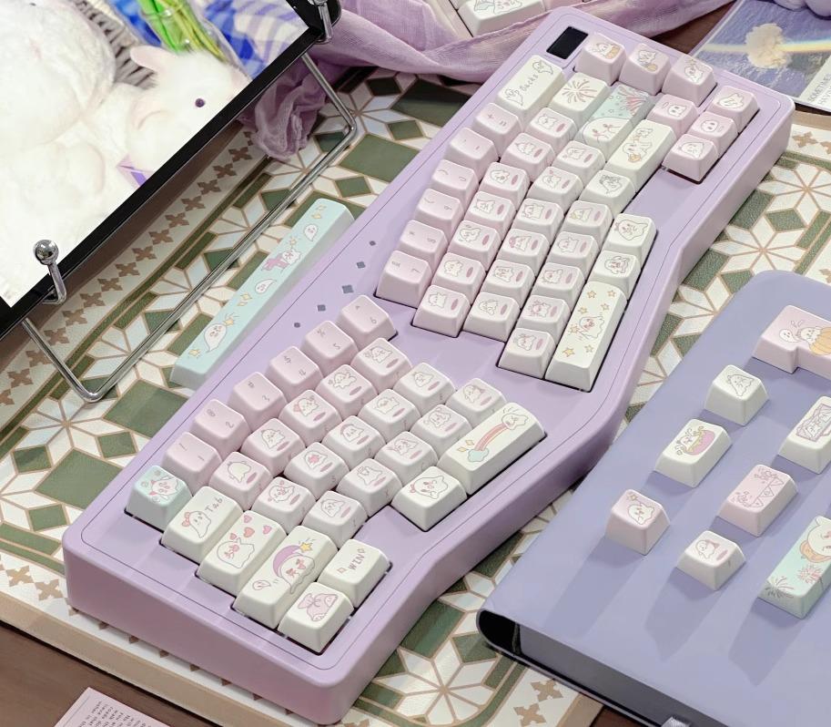 Cute Purple Ghost Theme Artisan Gradient Keycap Set - KeyArtisan