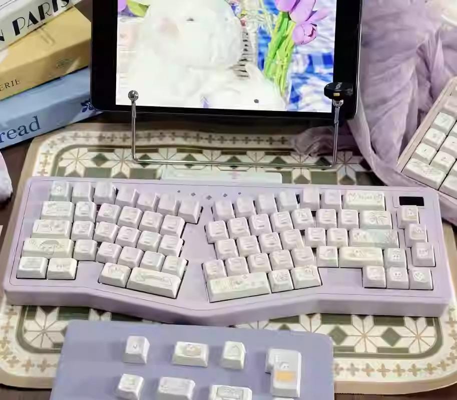 Cute Purple Ghost Theme Artisan Gradient Keycap Set - KeyArtisan