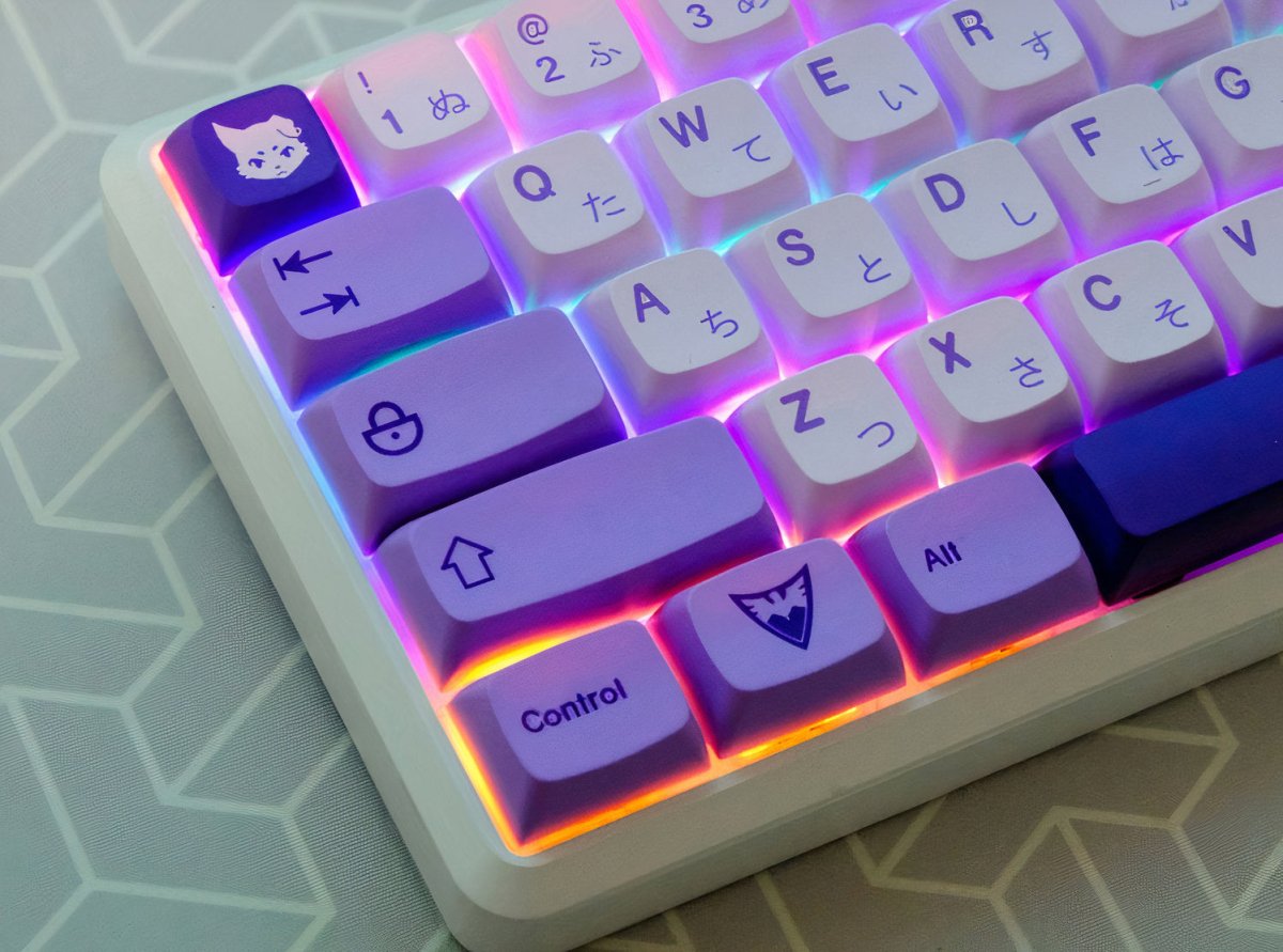 Cute Purple Re - Zero Emilia Theme Keycap Set - KeyArtisan