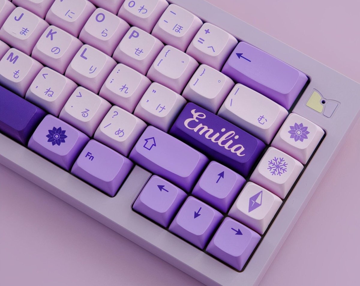 Cute Purple Re - Zero Emilia Theme Keycap Set - KeyArtisan