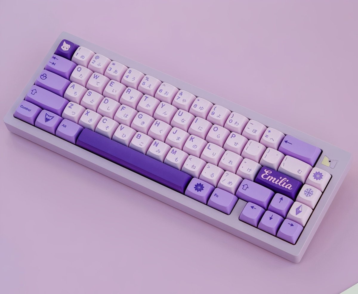 Cute Purple Re - Zero Emilia Theme Keycap Set - KeyArtisan