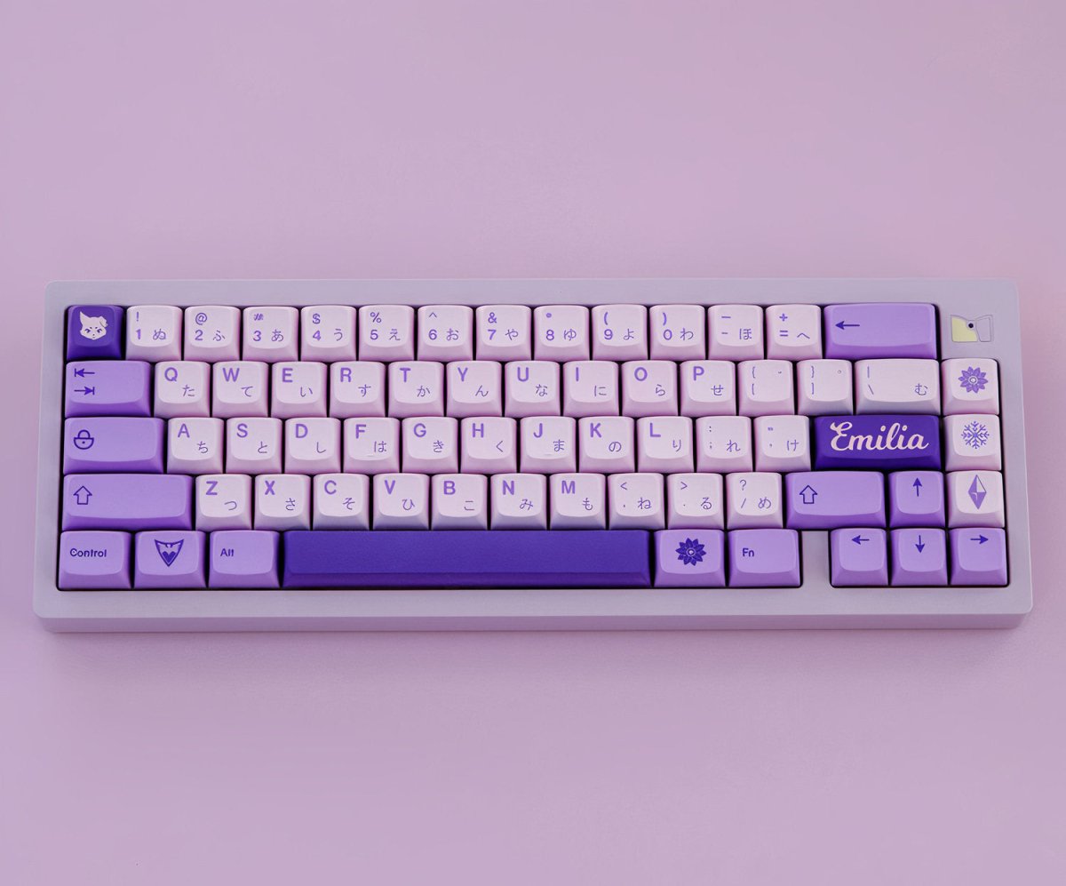 Cute Purple Re - Zero Emilia Theme Keycap Set - KeyArtisan