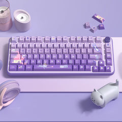 Cute Purple Wizard Cat Theme Keycap Set - KeyArtisan
