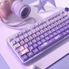 Cute Purple Wizard Cat Theme Keycap Set - KeyArtisan