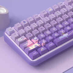 Cute Purple Wizard Cat Theme Keycap Set - KeyArtisan