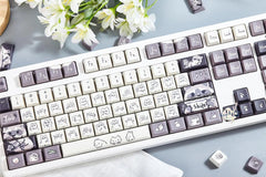 Cute Raccoon Theme Side Print Keycap Set - KeyArtisan