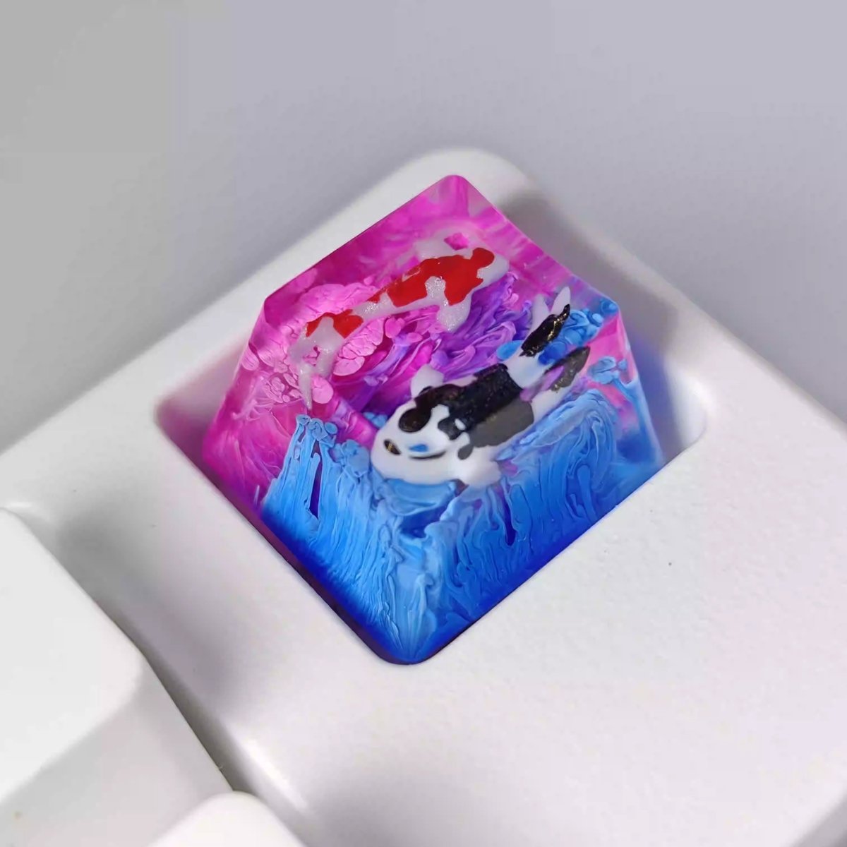 Cute Resin Epoxy Artisan Zen Pond Keycap - KeyArtisan