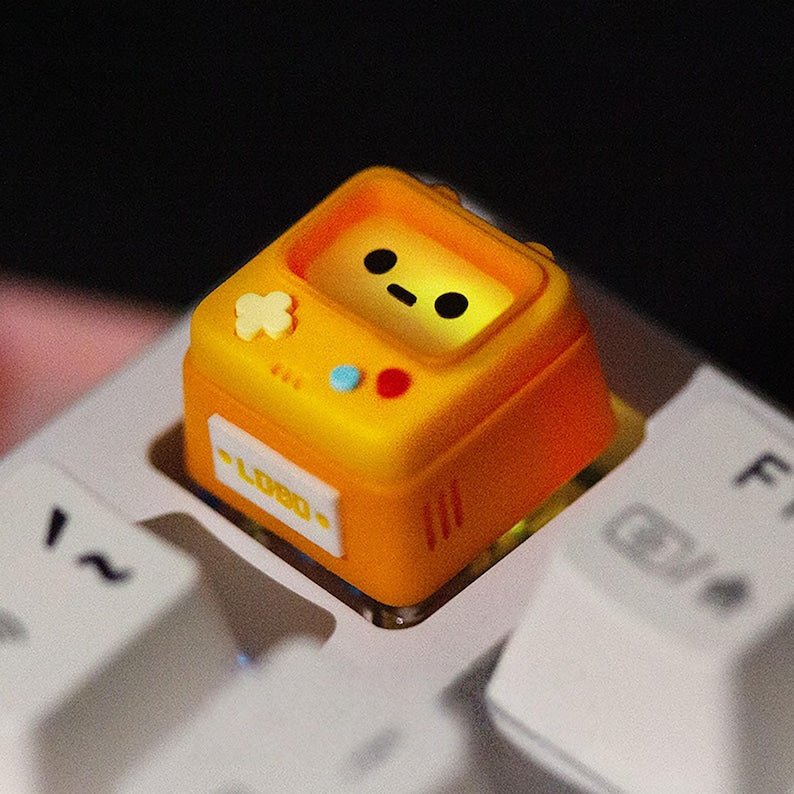 Cute Retro Arcade Artisan Resin Keycap - Shine - through - KeyArtisan