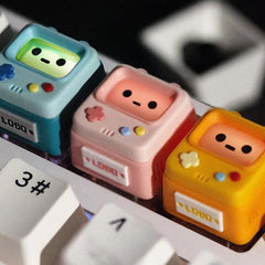 Cute Retro Arcade Artisan Resin Keycap - Shine - through - KeyArtisan