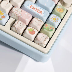 Cute Sheep Picnic Theme Animal Keycap Set - KeyArtisan