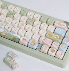 Cute Sheep Picnic Theme Animal Keycap Set - KeyArtisan