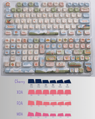 Cute Sheep Picnic Theme Animal Keycap Set - KeyArtisan